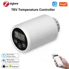 Умный привод радиатора Tuya ZigBee, программируемый термостатический клапан радиатора, контроллер температуры, работает с Alexa Google Home
