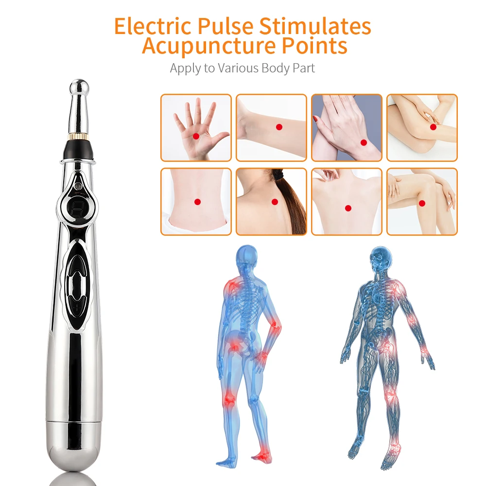

VIP 2 Sets Electronic Acupuncture Massager Intelligent Point Sensor Pen Face Body Laser Instant Pulse Pen Meridian Health Tool