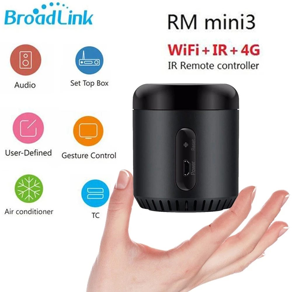 

Broadlink Original RM Mini 3 Smart Home APP Remote Control for Alexa Google Home Black RM Mini 3 For Xiaomi Phone