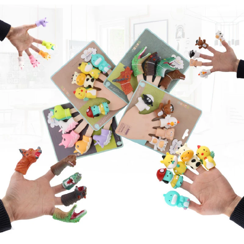 5 шт. ПВХ Милые Мультяшные биологические животные пальчиковые игрушки для детей