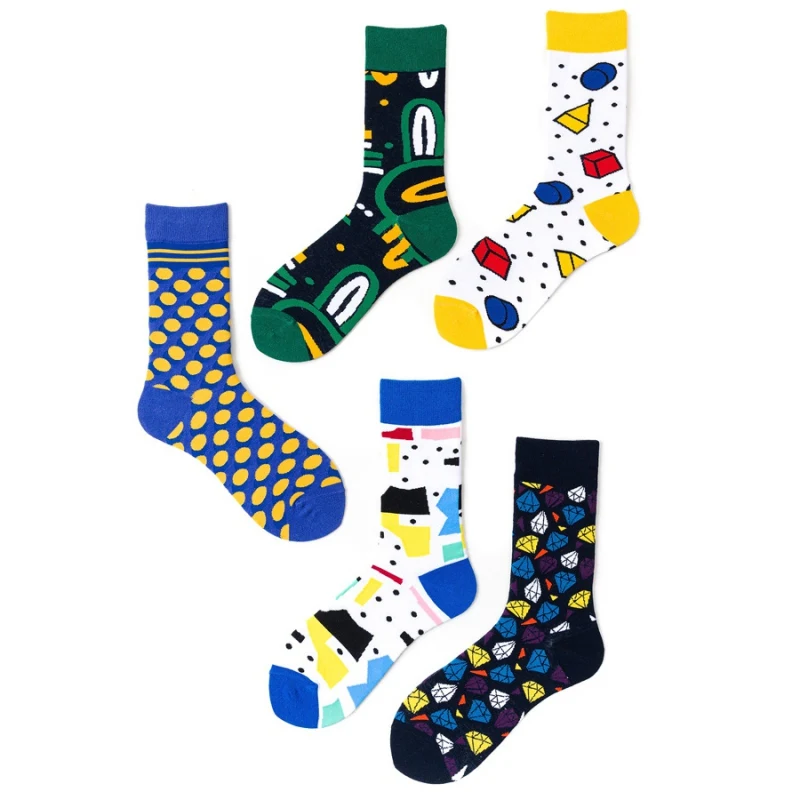 Хип-хоп Дамская мода Harajuku уличные носки унисекс забавные мужские счастливые