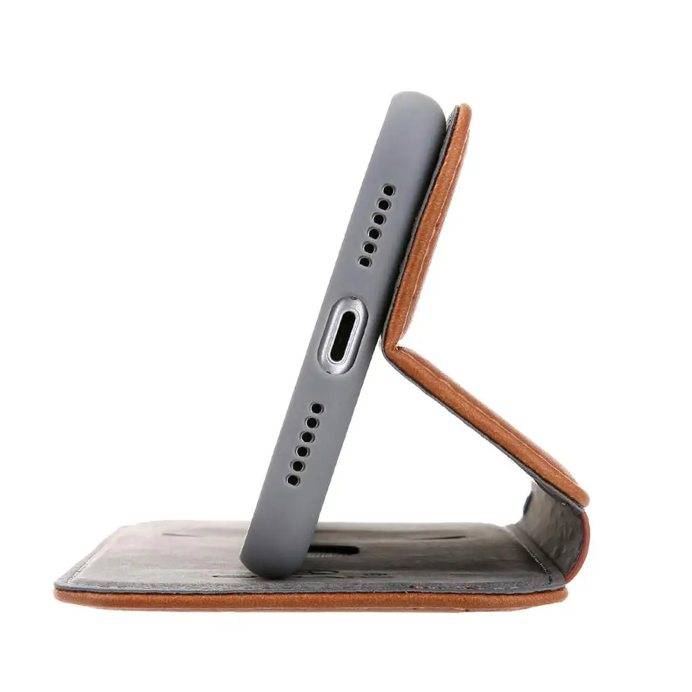 Винтажный кожаный чехол-книжка для iphone 11 Pro противоударный мягкий чехол из ТПУ с