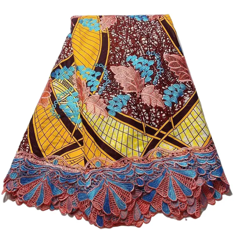 Африканская мода Анкара роскошный дизайн печать воск 100% хлопок Нигерия гипюр