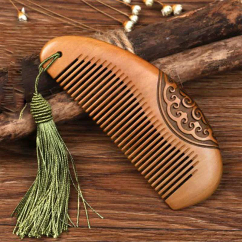 

Thickened Old Mahogany Comb Carved Comb Electrostatic Hair Loss Hairdressing Comb Double-Sided Comb Wooden Comb