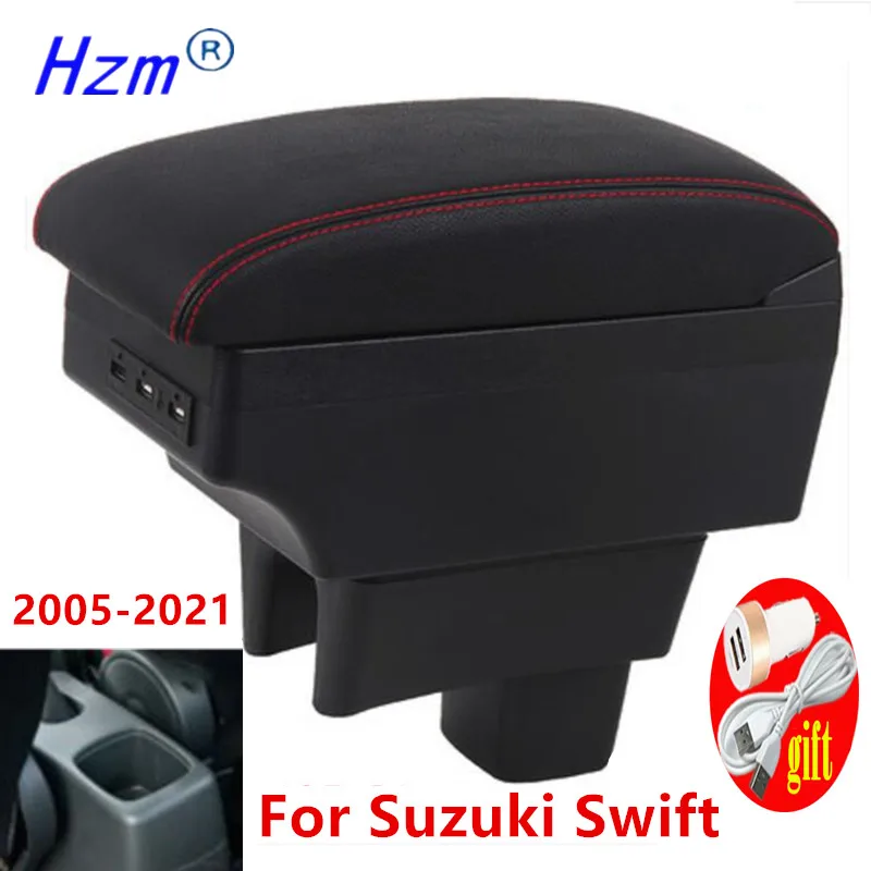 Новый ящик для хранения Suzuki Swift 2005-2021 подлокотник центральной консоли коробка с USB