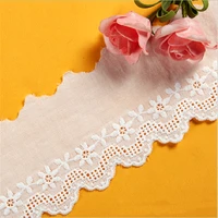 28 yards 100 cotton eyelet embroidery applique lace flower trims rose clothes wedding lace 6 5cm