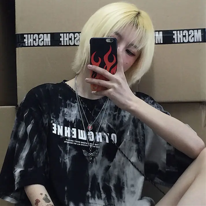

Women Black T-shirt Girl Harajuku Korean Style Graphic Tops Kawaii Women's T-shirt For Women Born Streetwear Women Top