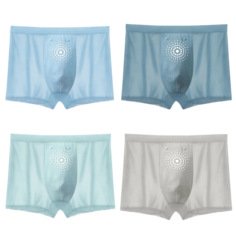 

4pcs/lot 0.01cm Ice Silk Men's Boxer Underwear Wholesale Graphene Men's Panties Set Seamless Underpants Man Batch Onderbroek