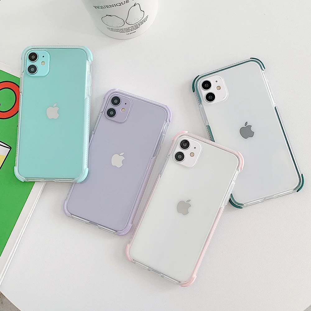 Однотонный противоударный чехол LOVECOM для iPhone 12 11 Pro Max Mini XR XS X 7 8 6S Plus мягкий
