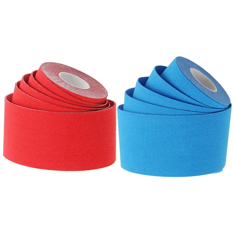 

2 Pcs Sport Kinesiology Athletic Tape-Sports Injury Tape for Knee,Joint,Adhesive Kinetic Tape Tape Sky Blue & Red