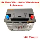 Литий-ионный полимерный аккумулятор большой емкости 12 в 60 ач, 80 Ач, 100 Ач, 120 Ач, 150 Ач, 180200 Ач для блока питания солнечной панели лодочного двигателя