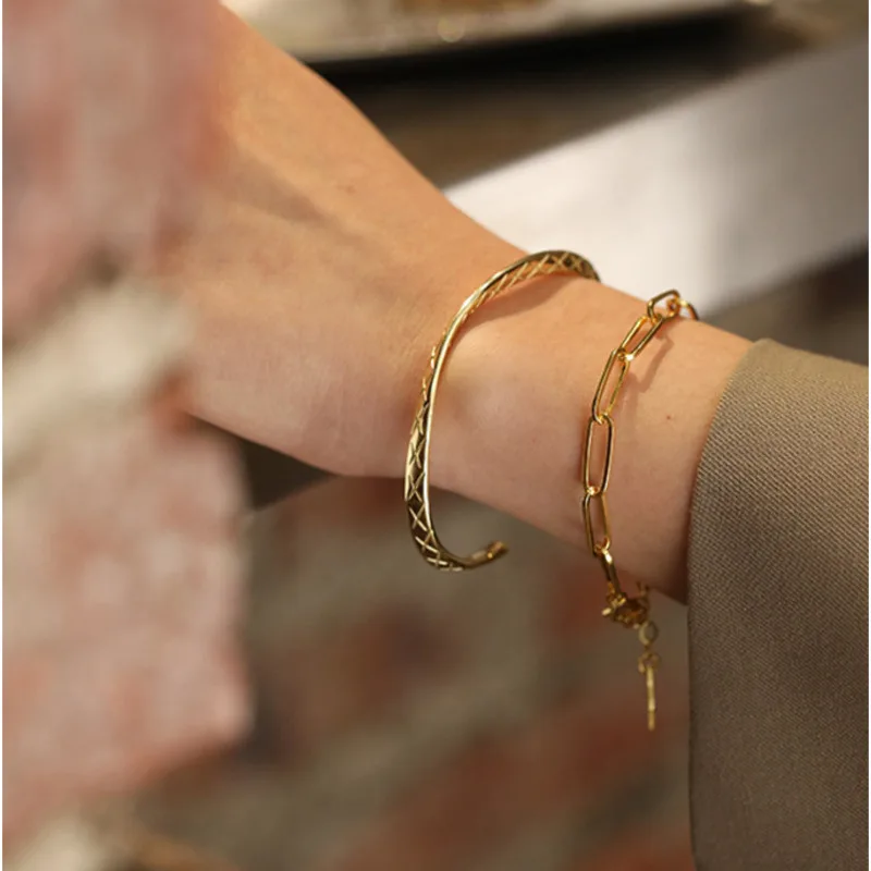 

Chain Bracelets For Women 925 Sterling Silver Korean Minimalist Designer Gold Bracelet Bijoux Femme Argent 925 Fine Jewellery