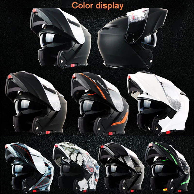 Мотоциклетный шлем TORC Moto Casco мотоциклетный с откидной крышкой двойными линзами