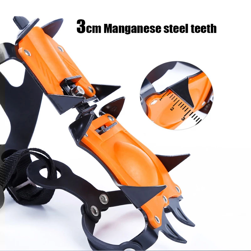 

Adjustable 10 Teeth Crampons Manganese Steel Climbing Gear Snow Ice Anti-Skid Shoe Grippers Crampon Device Mountaineering