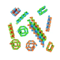 3pcs new kids autism snake puzzles multicolor wacky tracks snap and click fidget toys classic sensory toy 24bit wacky