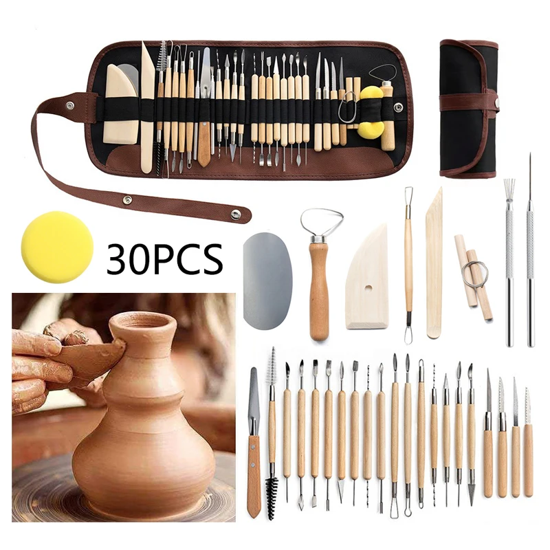 

DIY Ceramics Clay Sculpture Polymer tool set Beginner's Multi-tools Craft Sculpting Pottery Modeling Carving Smoothing Wax Kit