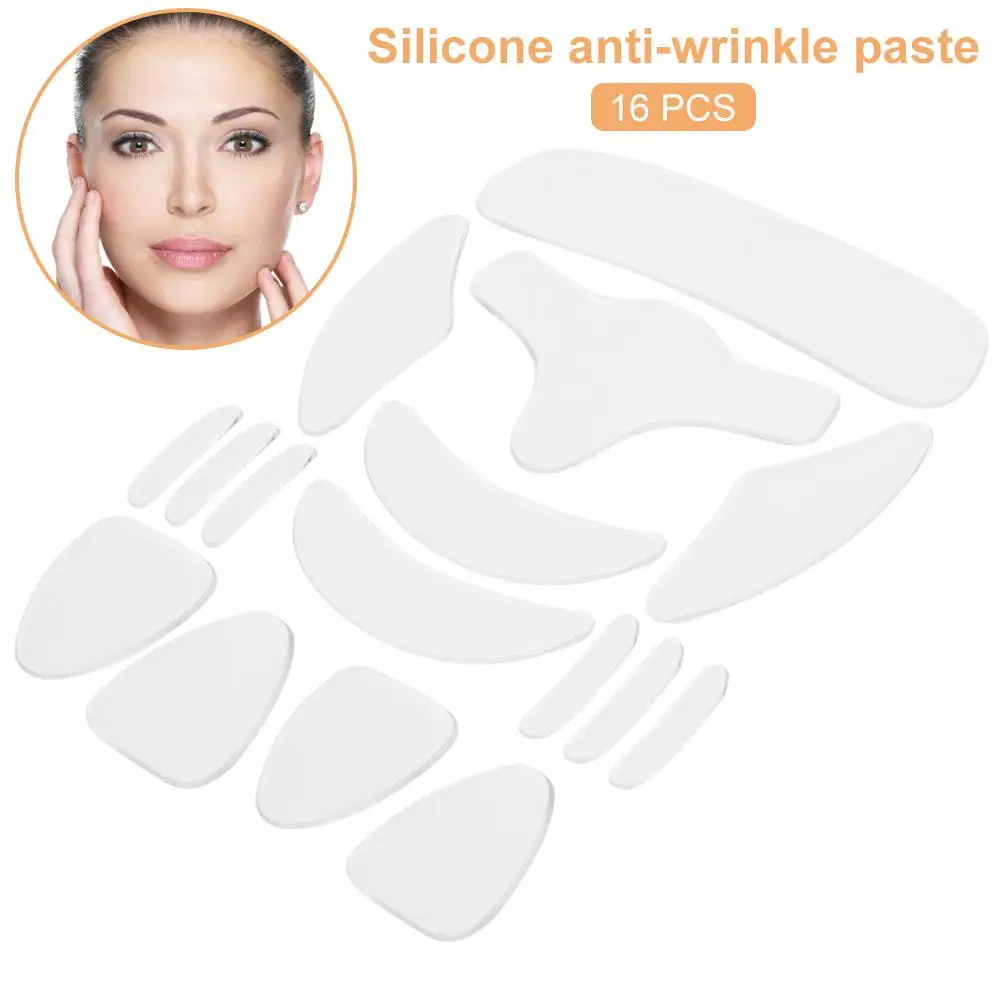 16 шт./компл. многоразовые силиконовые анти морщинки уход за кожей лица наклейка