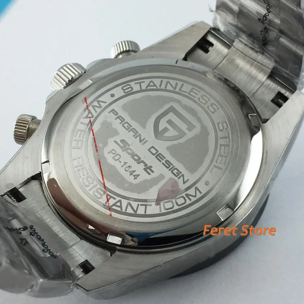 

Pagani design classic 40mm waterproof watches sapphire glass white dial VK63 movement mens top luxury chronograph quartz watch