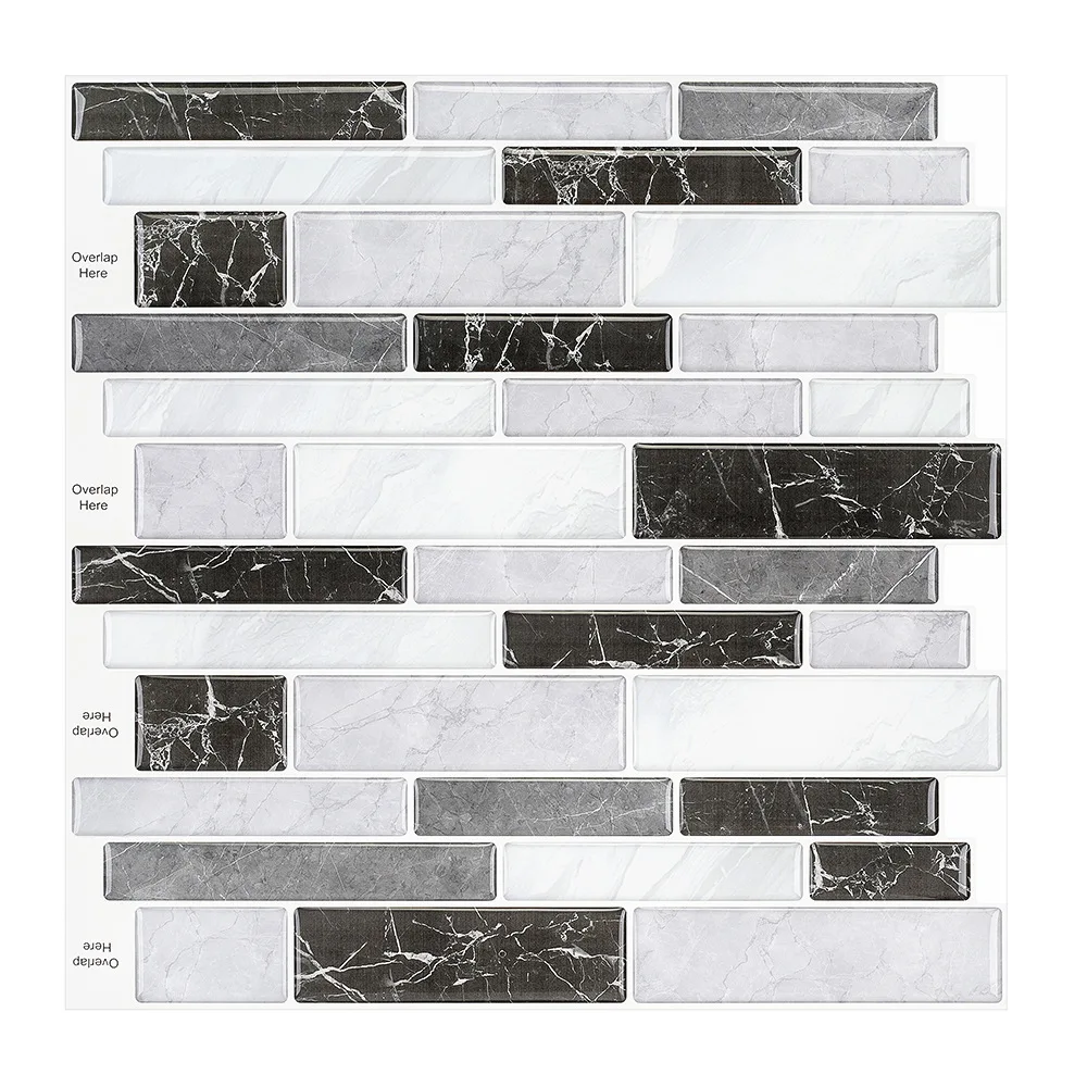 

Diy Self-Adhesive 3d Wall Sticker Waist Line Three-Dimensional Marble Mosaic Wallpaper Waterproof Skirting Home Decor Stickers