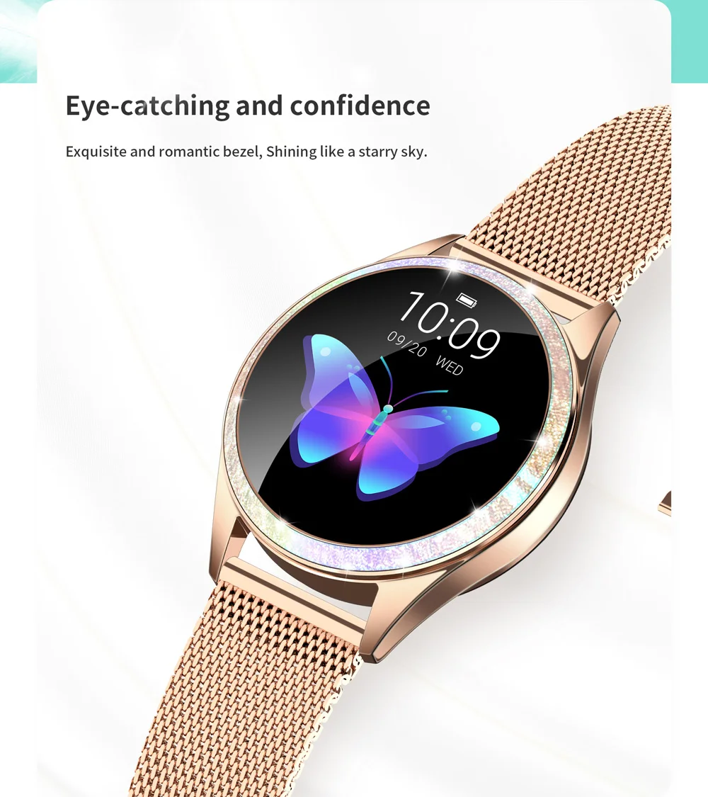 

2021 New KW20 Bluetooth Smart Watch Women Lady Full Screen Support Heart Rate Monitor Sports Smartwatch for IOS Android Phone