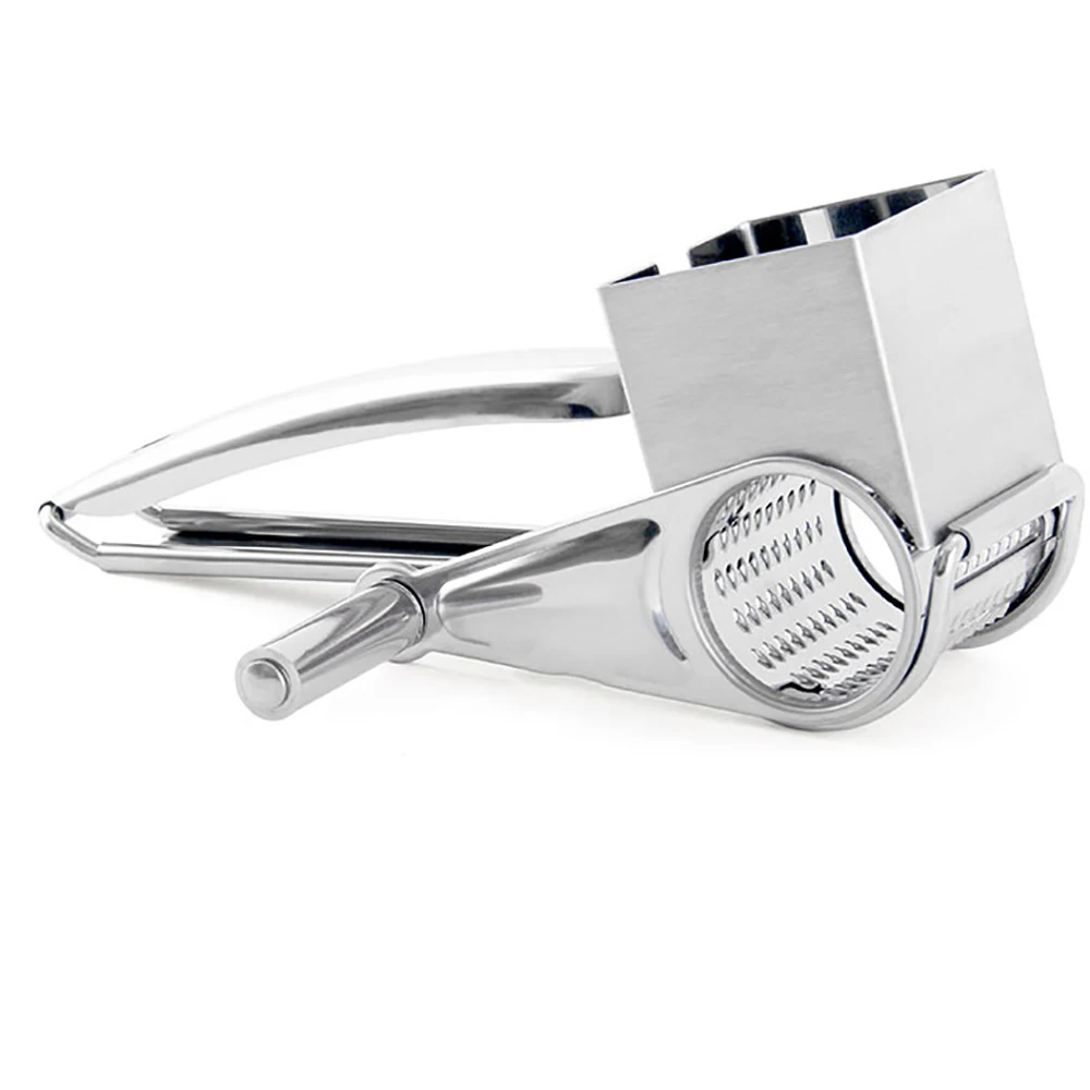 

Portable Silver Stainless Steel Cheese Hand-Cranked Rotary Chipper Potato Grater Sliced Shredded Kitchen Tools Accessories