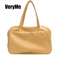 VeryMe Yellow Large Capacity Handbag Women Simple Ladies Shopping Shoulder Bag Fashion Leather Tote Bag Designer Bolsa De Hombro