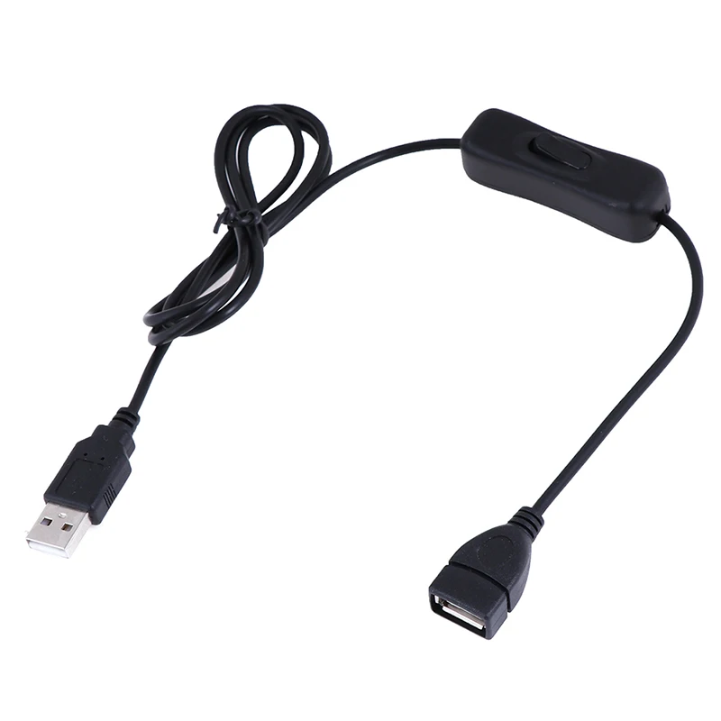

1M USB Cable Male to Female Switch ON OFF Cable Toggle LED Lamp Power Line Black Electronics Date Converting