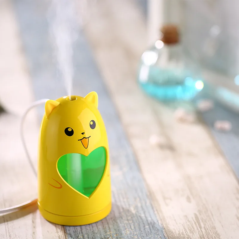 Мини USB арома увлажнитель воздуха молчание ультразвуковой диффузор мультяшный с