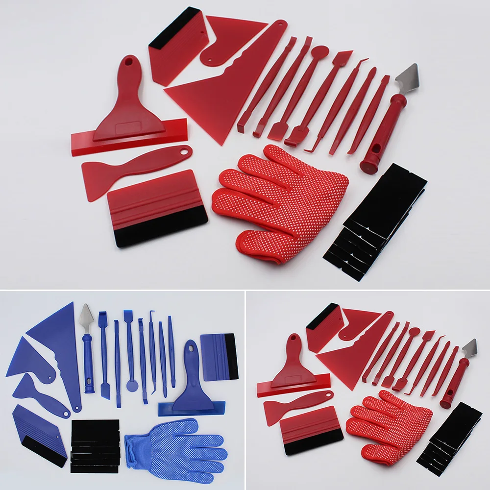 

2 color Vinyl Wrap Film Tools 21pcs/Set Multi-functional Squeegee Scrapers Kit Useful Hot