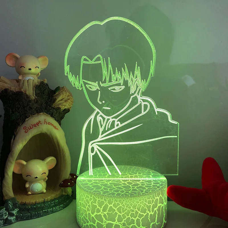 

3d Lamp Illusion Anime Attack On Titan Levia Ackerman Night Light Colorful Children Bedroom Decoration Light Birthday Gift Manga