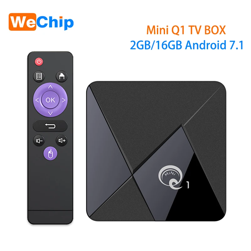 Мини Q1 Android 7 1 ТВ коробка RK3228A 2 Гб оперативной памяти 16 встроенной 4G Wi-Fi