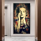Винтажные татуировки Мэрилин Монро, плакаты, Картина на холсте, настенные плакаты и принты, современные картины для галереи, декор гостиной