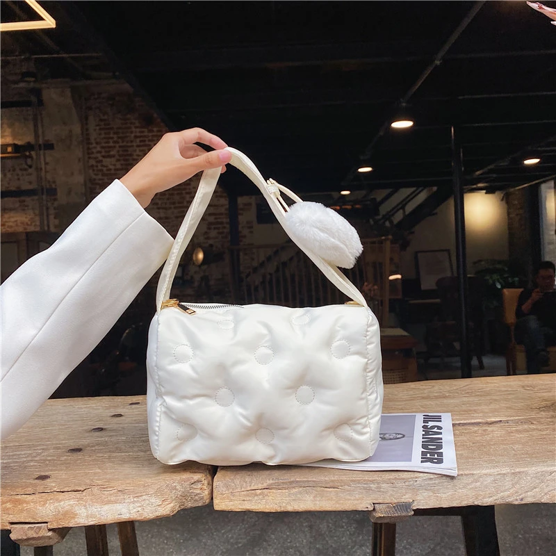 

2021 Winter Luxury Handbag Women Space Pad Cotton Feather Down Bag New Female Shoulder Crossbody Bag Top-handle Bags Designer