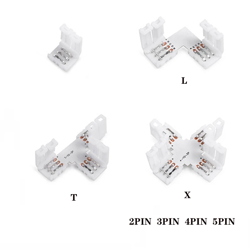 

Разъемы для светодиодной ленты 5050 RGB RGBW ws2812 10 мм 2-5 pin