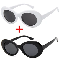 2pcslot clout goggle kurt cobain sunglasses men women vintage oval round sun glasses fashion ladies uv400 eyewear gafas de sol