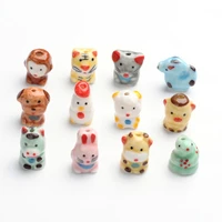 50pcs mixed 12 chinese zodiac sign ceramic beads animal handmade porcelain loose bead for diy jewelry making 1620x1220x1015mm