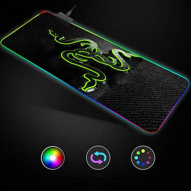 

RGB Luxury Gaming Design Razer Led Computer Gamer Mousepad Big Mouse Mat xxl Carpet For keyboard Desk Mat Mause with Backlight
