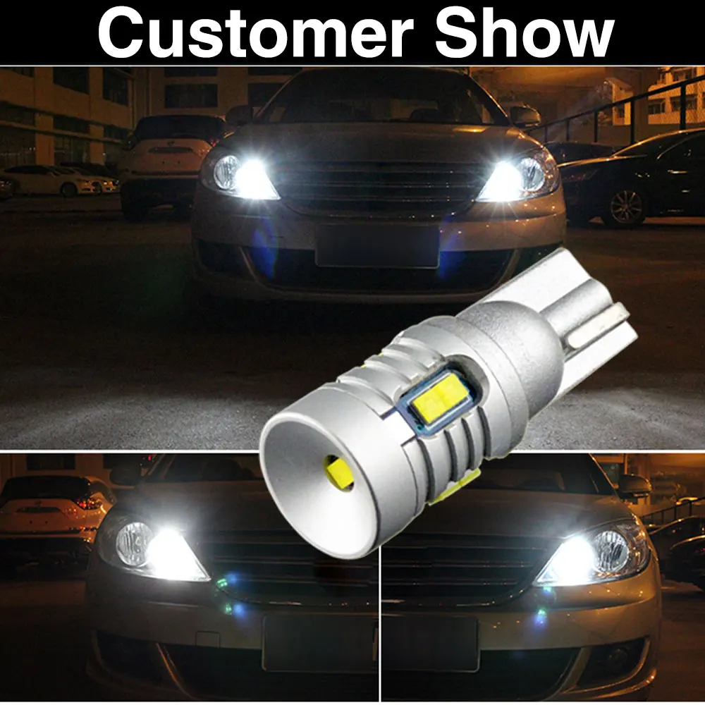 VANSSI 2 шт. очень яркий 1000lm T10 W5W 194 T15 912 921 Светодиодный лампочки CANBUS без ошибки 9SMD светодиодный парковки обратный светильник белый 6000K