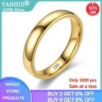sale at a loss never fade original stainless steel rings 18k gold color gloss rings for women and men simple couple jewelry