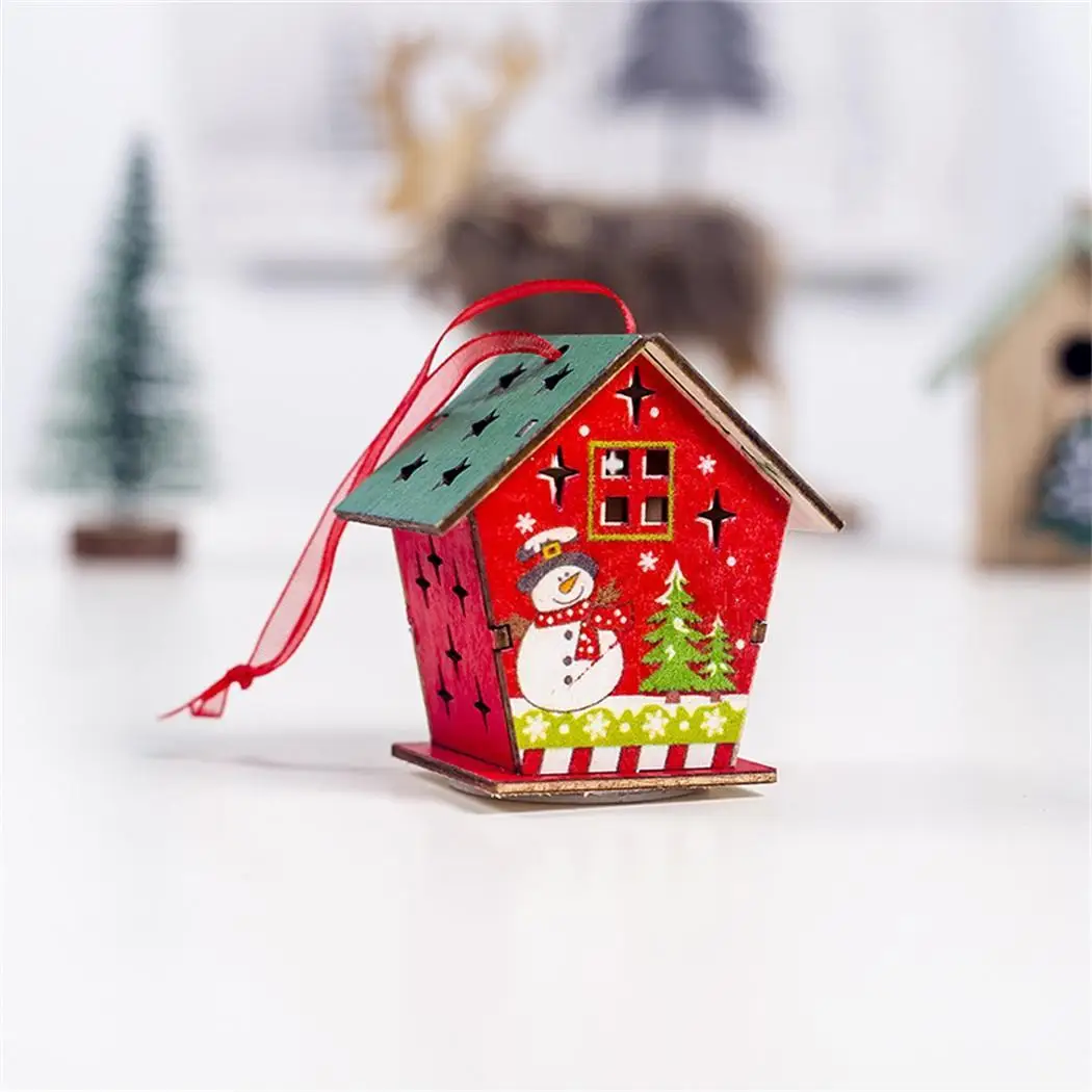 Kerst 2019 счастливые рождественские деревянные елки подвесной светильник