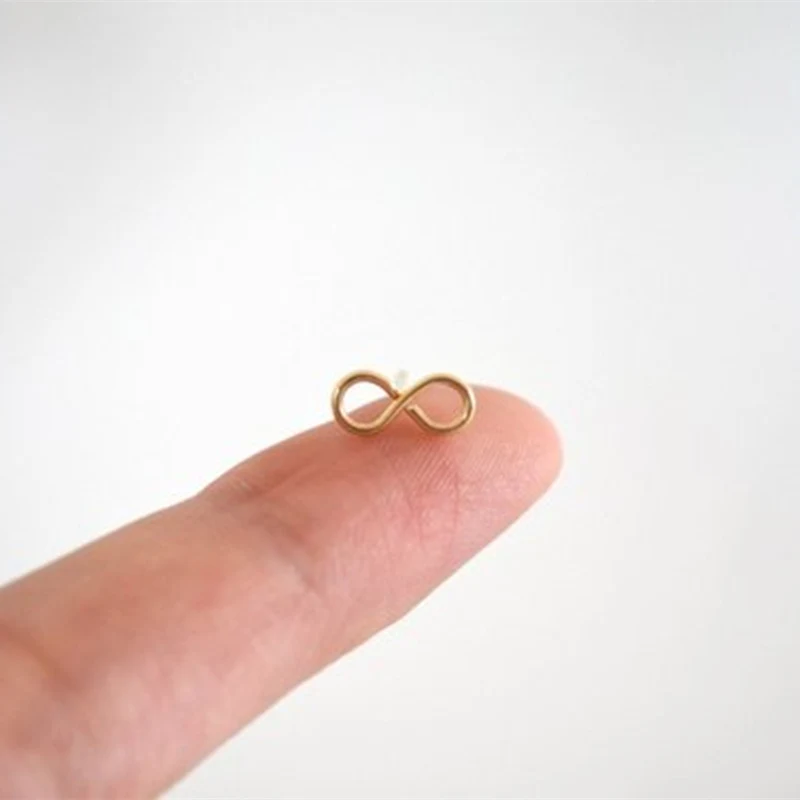 Серьги из розового золота, изысканные украшения, бесконечные серьги-гвоздики для женщин, подарок подружки невесты, сплав, 8 форм, геометрические серьги