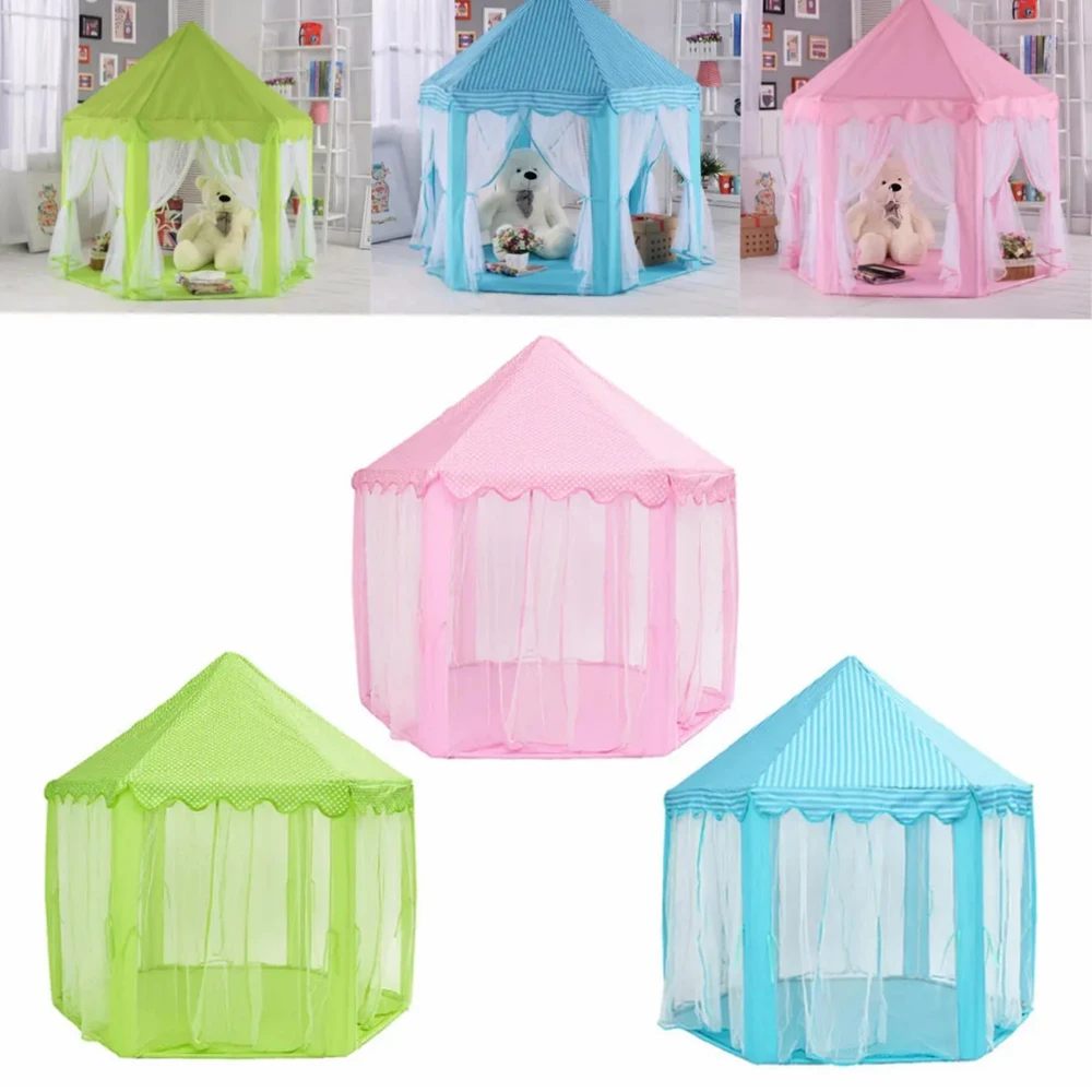 

Children Princess Castle Tents Portable Boys Girls Indoor Outdoor Garden Folding Play Tent Lodge Kids Balls Pool Playhouse