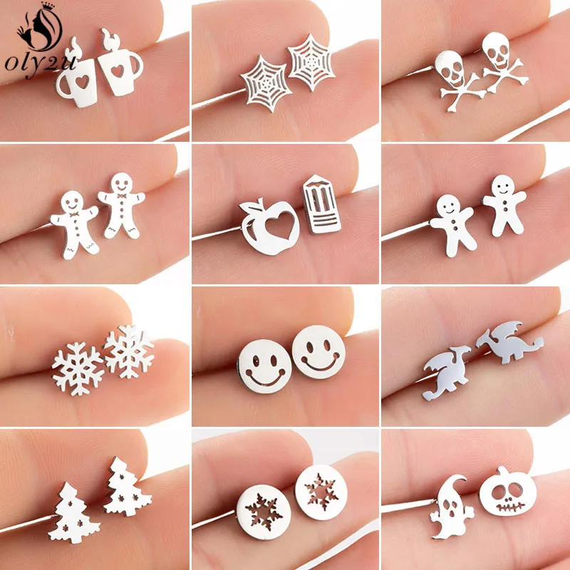 

Женские серьги-гвоздики в виде собачьих лап, из нержавеющей стали