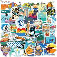 50pcs pack outdoor surf stickers sports tropical beach surfing waterproof stickers to diy surfboard car skateboard sticker