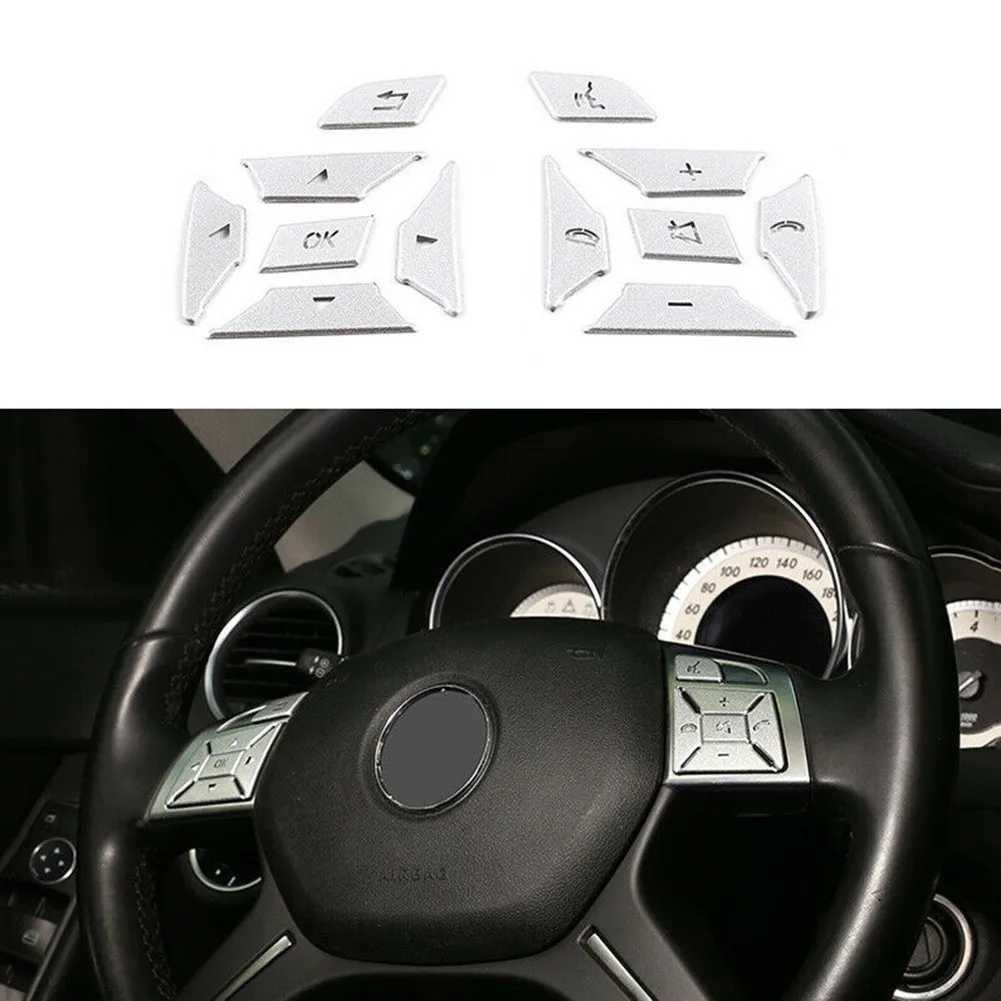 

Car Button Stickers Steering Wheel Trim 12PCS/1Set 2013-2015 DIY Decor