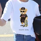 Футболка BLINGPAW с рисунком мишки тедди, скейтборда, короля, с буквенным принтом, футболки унисекс из 100% чистого хлопка, летние футболки 19 цветов
