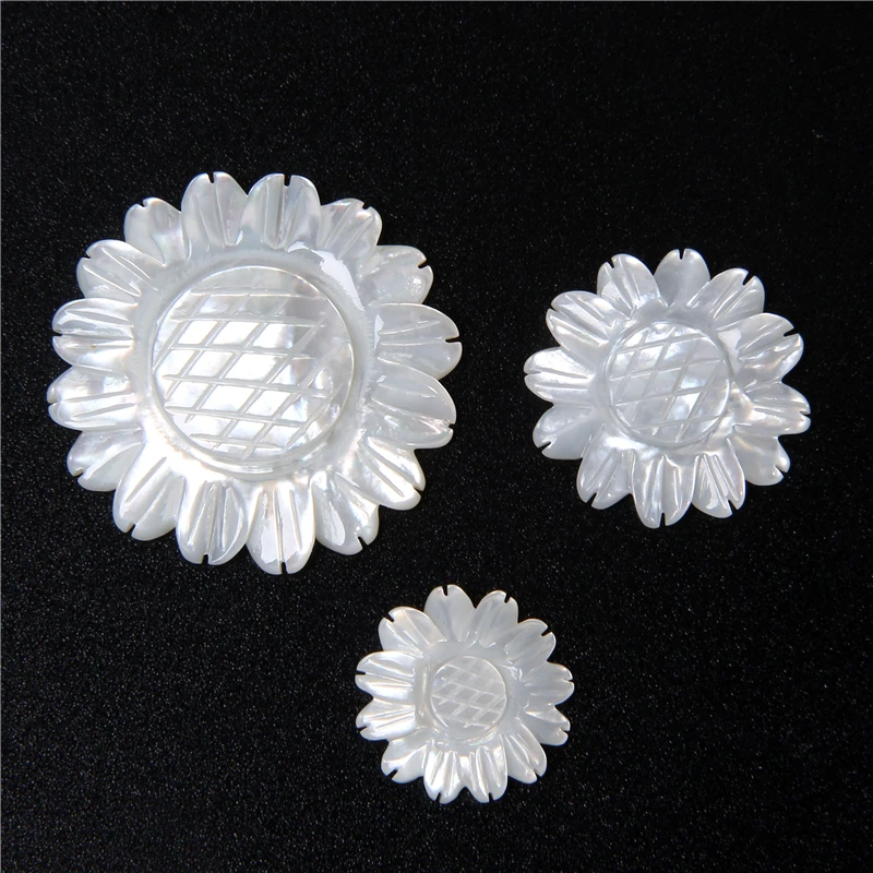 Подвеска в форме белого бабочки ракушки цветка натуральный перламутр Подсолнух