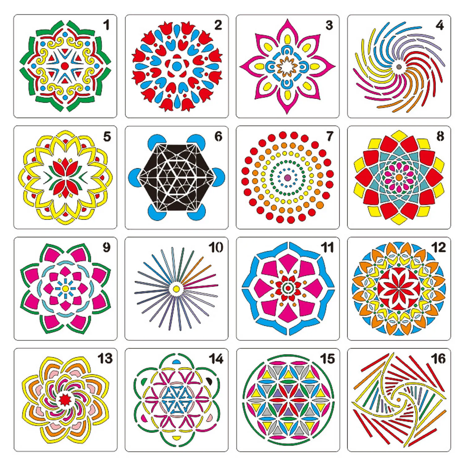 16 шт. Мандала инструменты для рисования шаблоны трафарет набор DIY Рисования