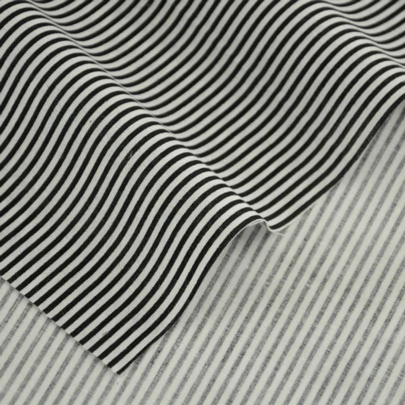 Хлопчатобумажная ткань Booksew 100% в белую и черную полоску дизайнерская швейная