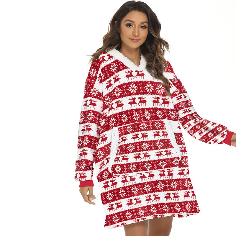 

Oversized Hoodies Sweatshirt Women Winter Hoodies Fleece Giant TV Blanket With Sleeves Pullover Oversize Women Hoody Sweatshirts